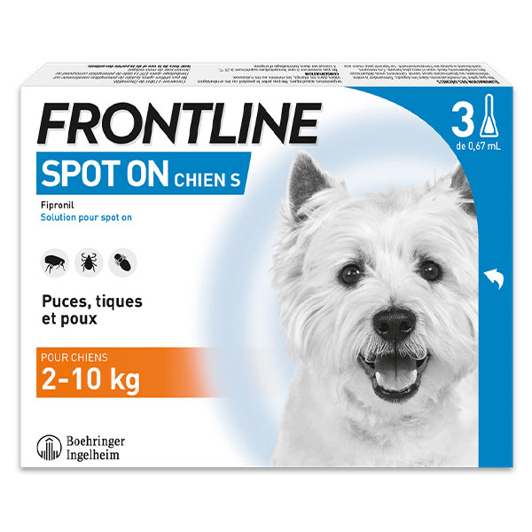 Spot On chien - Anti-puces anti-tiques pour chien S 2-10kg - 3 pipettes 2