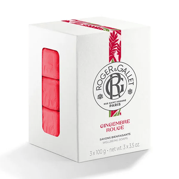 Roger & Gallet Gingembre Rouge Coffret Savon Bienfaisant 3 x 100g 6