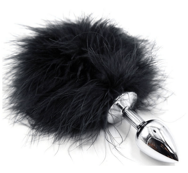 Plug Anal Metal con Plumas Negras De TroulaLove