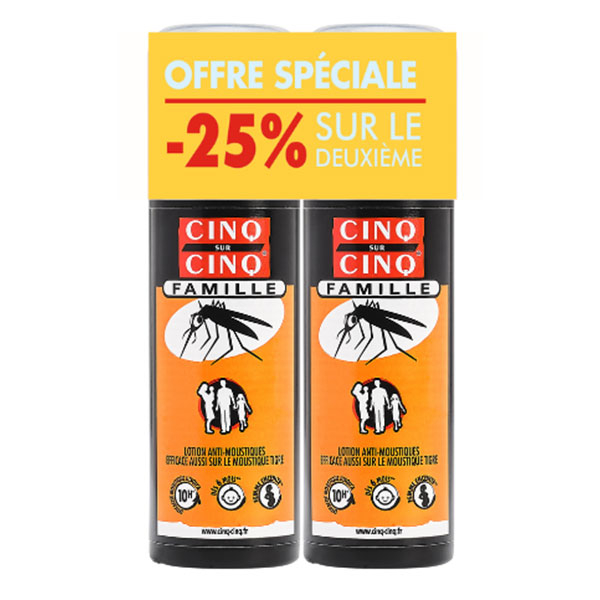 Spray Famille Anti-Moustiques 100ml - Promo Lot de 2 Cinq sur Cinq