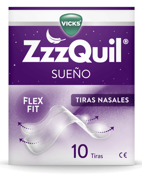 ZzzQuil Sueño Tiras Nasales Respira y Duerme Mejor 10 uds