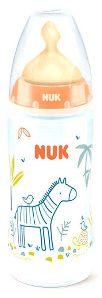 Nuk Biberón First Choice+ Jungle Talla L 6-18m Látex 300 ml Naranja