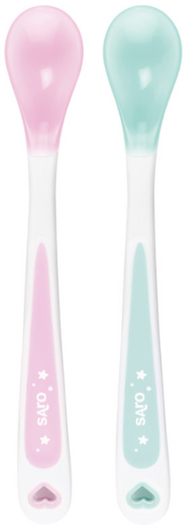 Saro Cucharas Térmicas Rosa/Verde 2 Uds