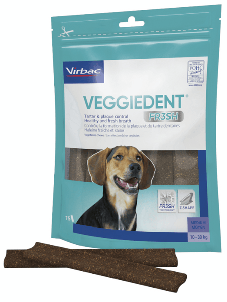 Virbac Veggiedent Fresh M (10/30kg) 15 uds