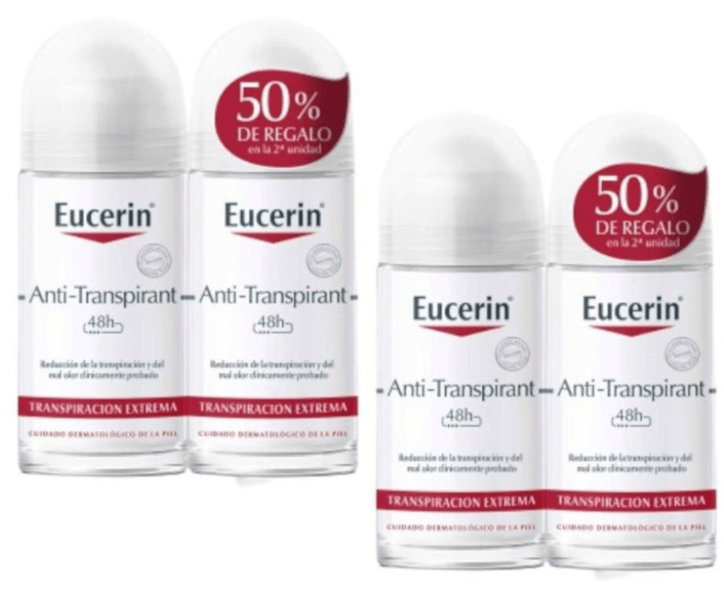 Eucerin Desodorante Anti-transpirante Roll-on 4x50 ml
