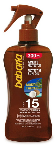 Babaria Aceite Protector Solar SPF15 Monoi Tahití 300ml