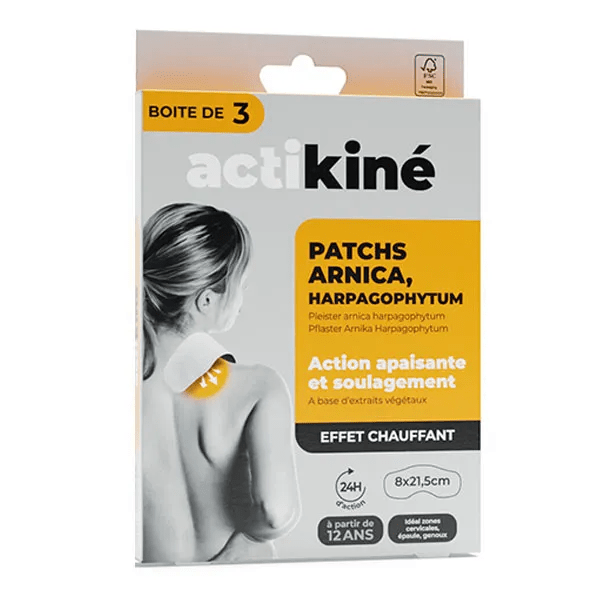 Actikiné patchs imbibés arnica articulations 8x21,5cm Boîte de 3
