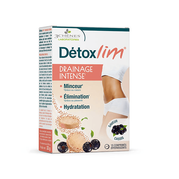 3 Chênes Minceur Detoxlim Drainage Intense Cassis 15 comprimés 2