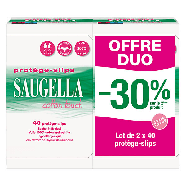 Cotton Touch Protège-Slip Hypoallergénique et Doux 2 packs de 40 5
