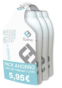 Farline Gel de Baño y Ducha Familiar Uso Diario 3x1 L