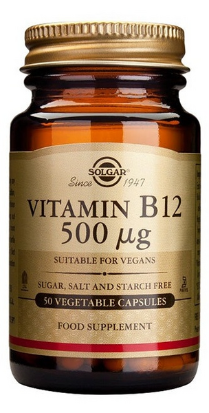 Solgar Vitamina B12 500 Mcg (Cianocobalamina) 50 Cápsulas Vegetales