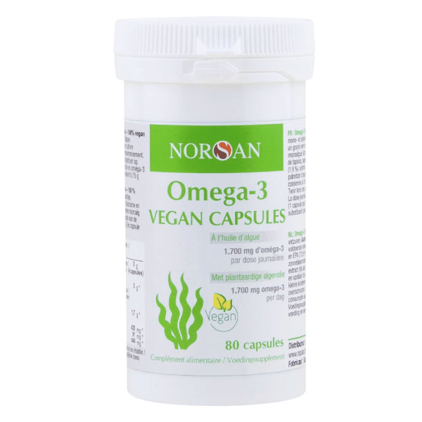Omega-3 Vegan 1700mg Huile d'Algue 80 capsules