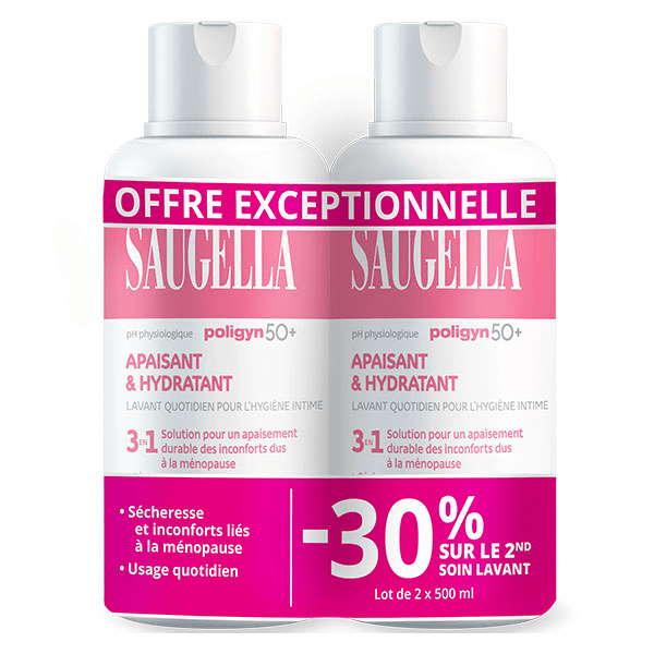 Poligyn Ménopause 50+ Apaisant Emollient Soin lavant intime - 2x500ml 3