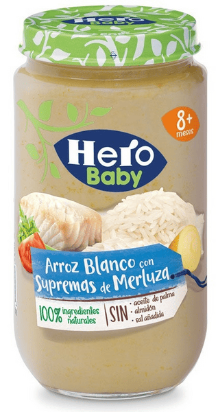 Hero Baby Tarrito de Arroz con Supremas de Merluza 235 gr