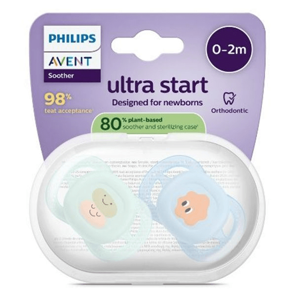 Sucette Ultra Start jour 0-2M Imprim Polaire x2 silicone, sans BPA 3