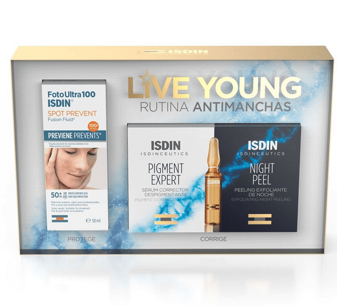 Isdin Fotoprotector FotoUltra 100 Spot Prevent Fusión Fluid Solar SPF50+ 50 ml + Ampollas Despigmentantes