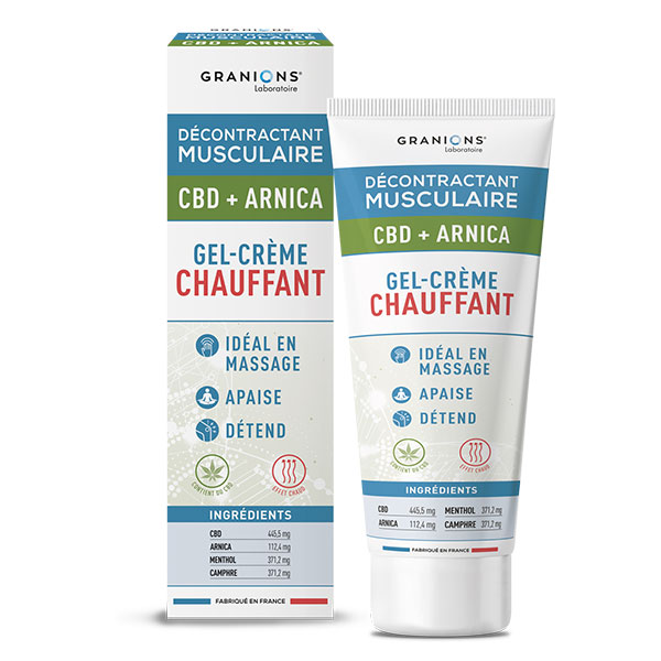 Granions Décontractant Musculaire Gel-Crème Chaufffant - CBD + Arnica - 75 ml