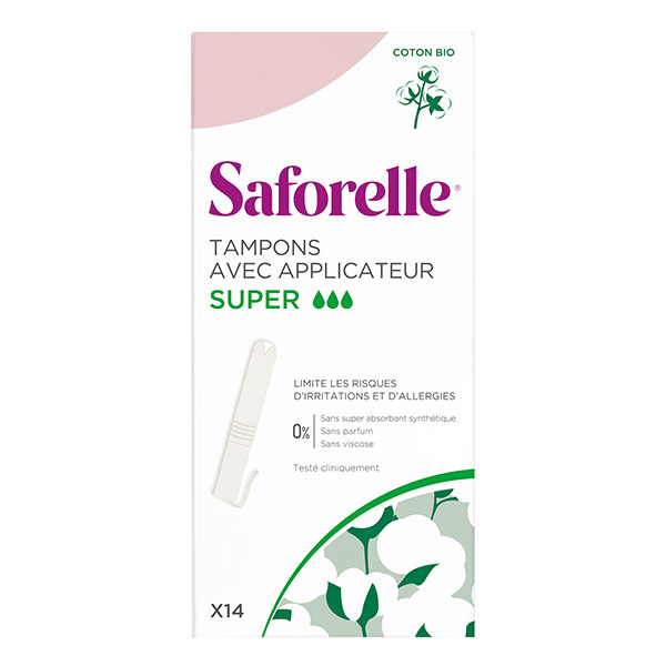 Protections Tampons Super en Coton Bio avec Applicateur 14 unités 5