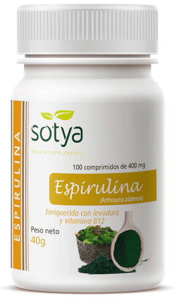 Sotya Espirulina 400 Mg 100 Comp - Imagen 3