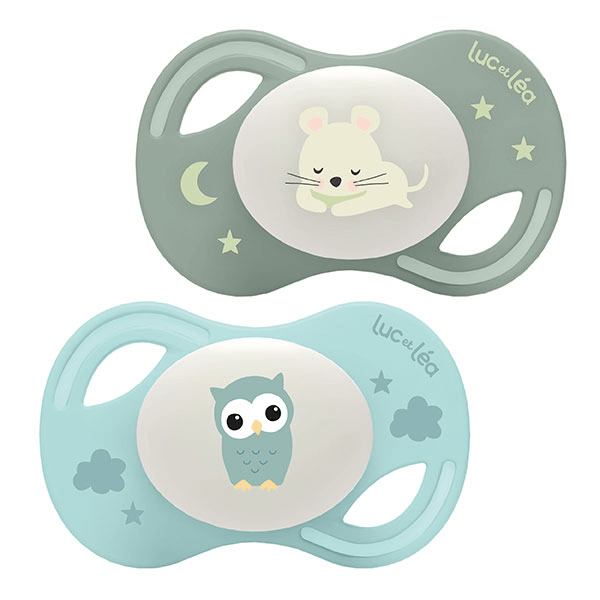  Collection 2 Sucettes Nuit Anatomique Tétine Extra-slim 6-18 mois Souris Hibou 3