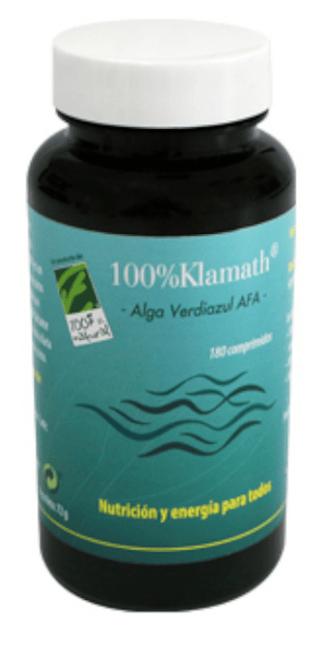 100% Natural Klamath Algas Verdiazul Afa 180 Comprimidos