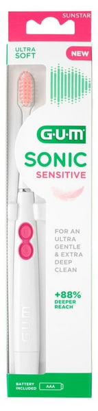 GUM® Cepillo Sonic Sensitive Con Funcionamiento A Pilas