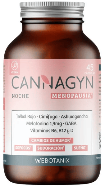 Webotanix Mujer Rojo Cannagyn Menopausia Noche 45 Cápsulas