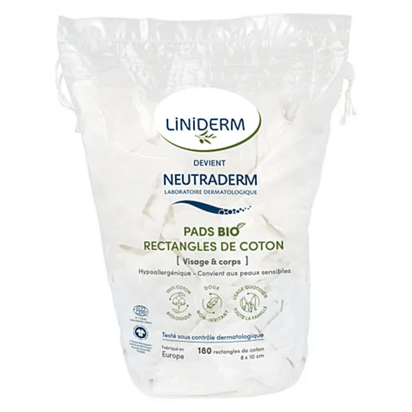 Premiers Secours Pads Bio Rectangle de Coton 8 x 10 cm 180 unités