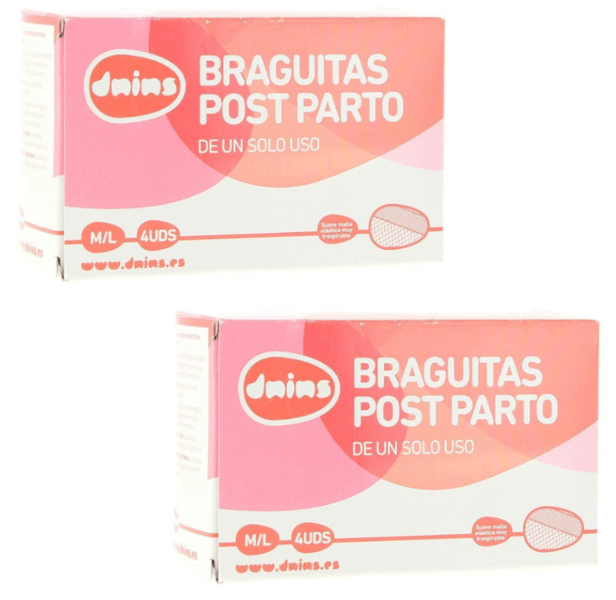 Dnins Braguitas Malla Deshechables Post-Parto Talla M/L 2x4 uds