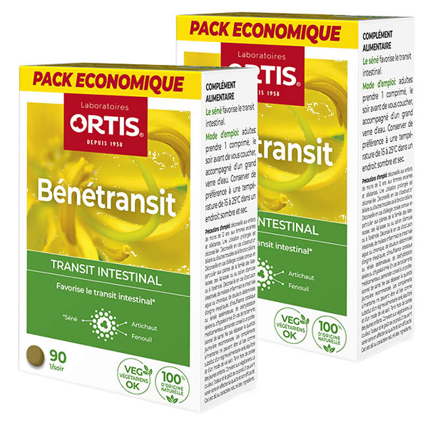 Transit Intestinal Benetransit Pack Eco 90 comprimés - Lot de 2