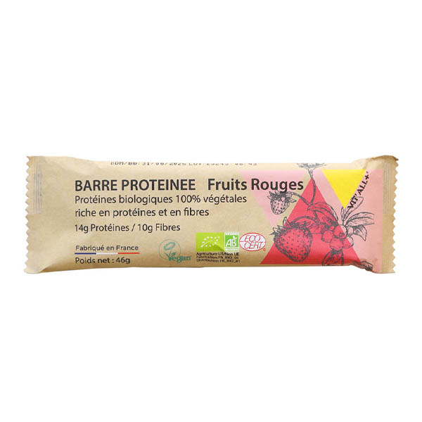 Barre Protéinée Végétale Fruits Rouges Bio 50g