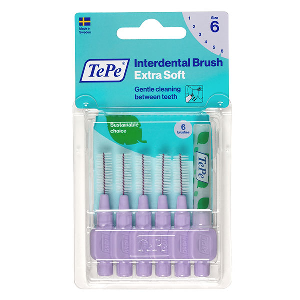 Brossette Interdentaire Extra Souple Eco-Responsable Violet Pastel ISO 6 / 1.1mm 6 brossettes