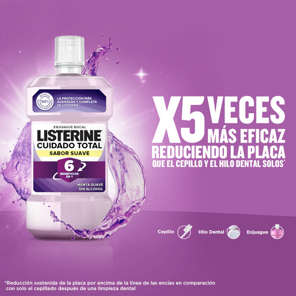 Listerine Cuidado Total Menta Suave Enjuague Bucal 500ml