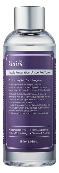 Klairs Supple Preparation Tónico Facial Sin Perfume 180ml