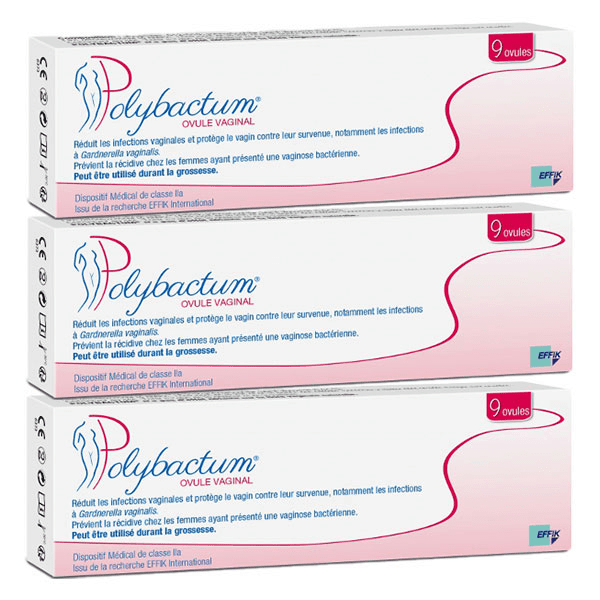 Polybactum Ovule Vaginal Boîte de 9 ovules - Lot de 3
