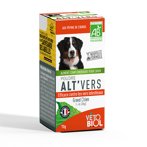 Meilleurs prix pour Vetobiol Poudre Alt'vers Grand Chien Bio >20kg
