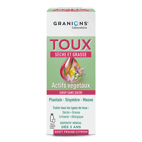 GRANIONS - Sirop Toux - Sirop Toux Seche et Grasse -Goût Fraise-Citron - 120 mL 4