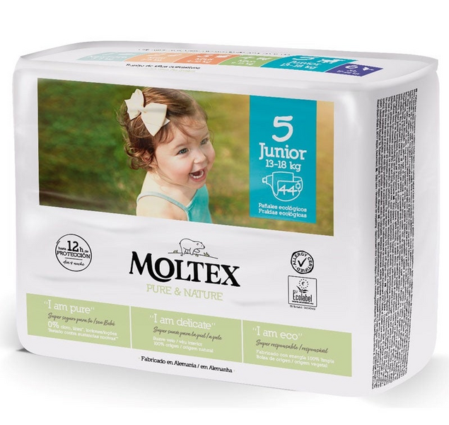 Moltex  Pure&Nature Pañales Talla 5 Junior 13-18Kg 44uds