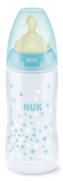 Nuk Biberón FC+ PP 0-6m Látex Talla M 300 ml Estrellas Azul 1 ud