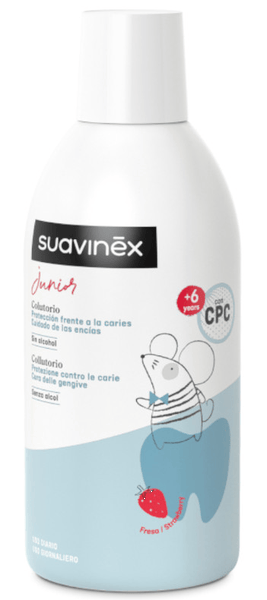 Suavinex Enjuague Bucal Junior Fresa +6 Años 500 Ml