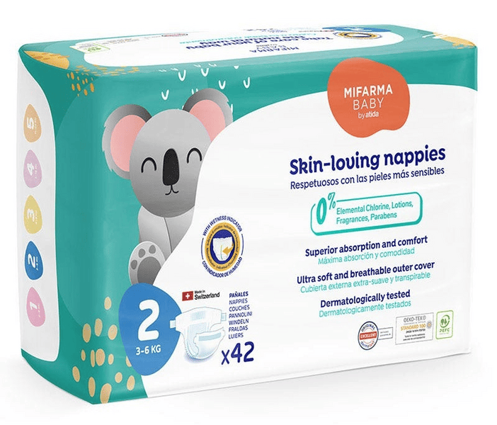 MIFARMA BABY PAÑALES T2 3-6KG 42 UDS