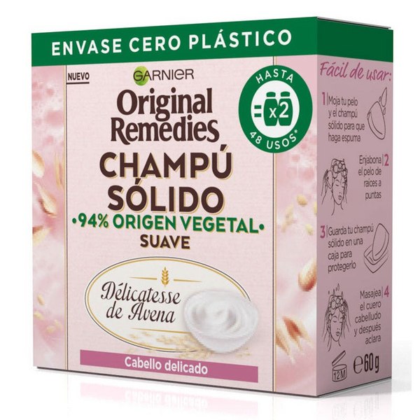 Garnier Original Remedies Champú Sólido Suave Avena 60gr