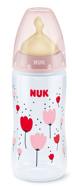 Nuk Biberón FC+ PP 6-18m Látex Talla L 300 ml Tulipanes 1 ud