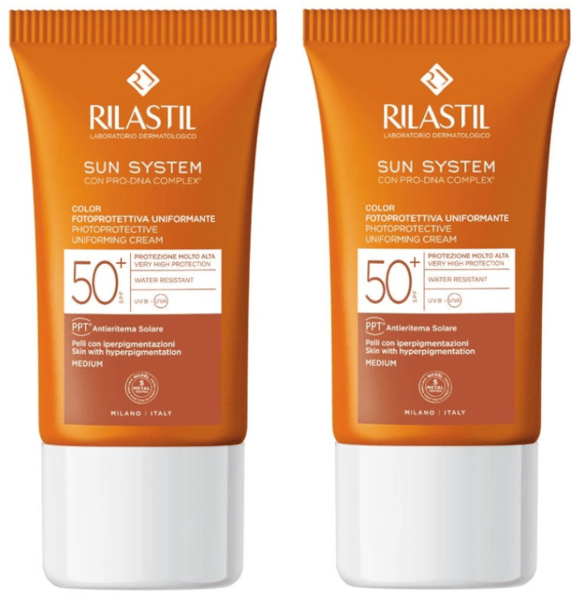 Rilastil Sun System Protector Solar Facial Color SPF50+ 2x40 ml