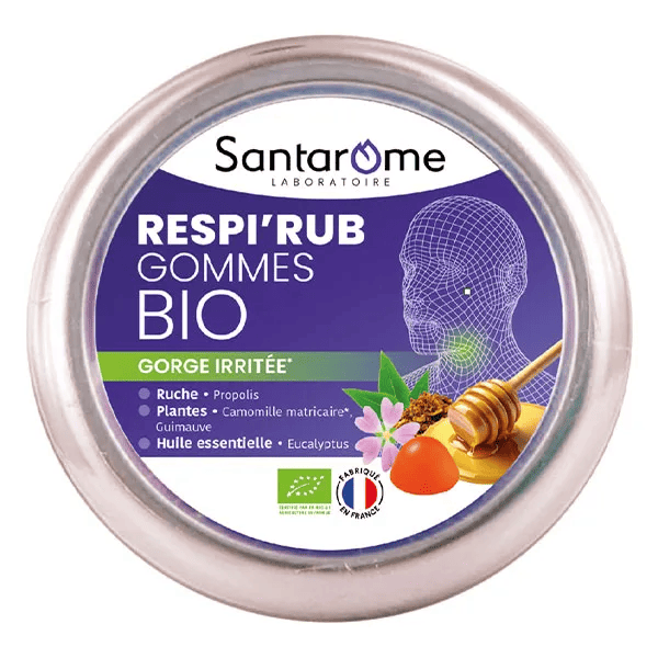 Respir'Rub Gommes Bio Gorges irritées Propolis 45 gr