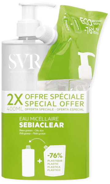 SVR Sebiaclear Agua Micelar 400 ml + Eco Recarga 400 ml