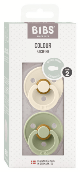 Bibs Chupetes Colour Simétrica Ivory/Sage 6-18m 2 uds