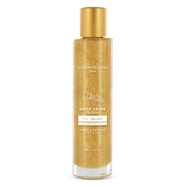 Huile sèche Pailletée Corps & cheveux Note vanillée 50ml 2