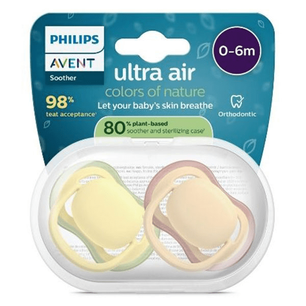Sucette Ultra Air jour 0-6M Uni Nature sans BPA x2