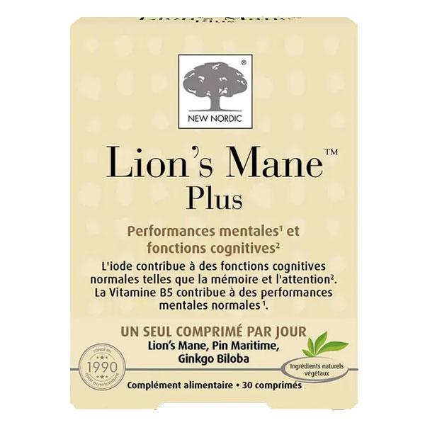New Nordic Lion's Mane Plus Clarté mentale, mémoire et équilibre nerveux - 30comprimés